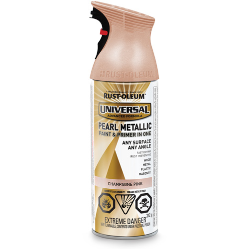 Couche de fond et rev&ecirc;tement perl&eacute; &agrave; vaporiser Universal, Rose champagne, M&eacute;tallique, Canette a&eacute;rosol Absolute Business Supply