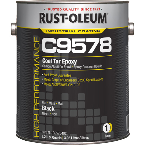 C9578 System Coal Tar High Solids Epoxy Base Component, Black, Gallon Absolute Business Supply