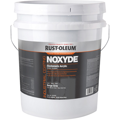 Rev&ecirc;tement acrylique &eacute;lastom&egrave;re Noxyde, 5 gal., Seau, Gris Absolute Business Supply