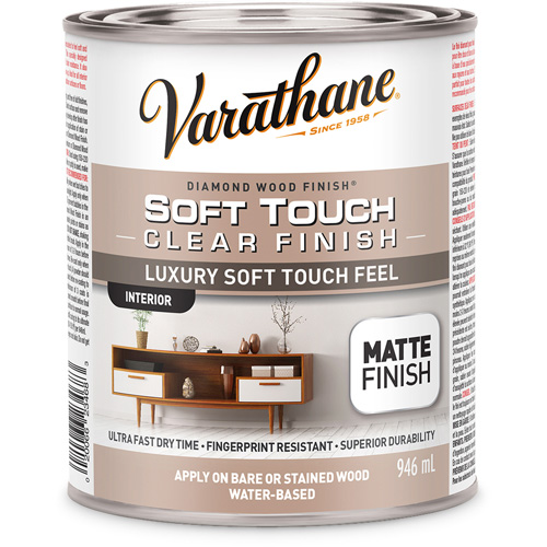 Rev&ecirc;tement &agrave; fini diamant pour bois Varathane, 946 ml, Transparent, Mat Absolute Business Supply