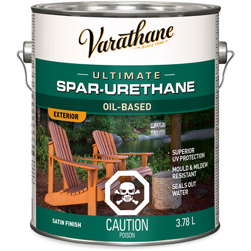 Varathane&reg; Diamond Outdoor Wood Finish, 3.78 L, Clear, Satin Absolute Business Supply