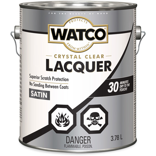 Watco&reg; Lacquer Wood Finish, 3.78 L, Clear, Satin Absolute Business Supply