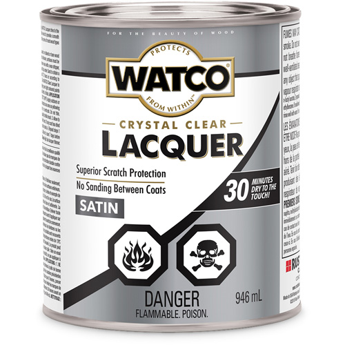 Watco&reg; Lacquer Wood Finish, 946 ml, Clear, Satin Absolute Business Supply