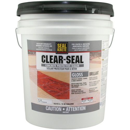 Produit d&eacute;tanch&eacute;it&eacute; protecteur Seal-Krete, 18,93 L, &agrave; l'eau, Brillant, Transparent Absolute Business Supply