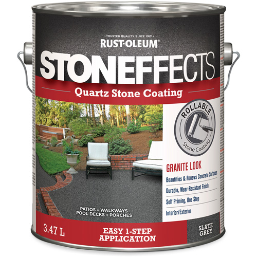 Rev&ecirc;tement &agrave; base de pierre de quartz Stoneffects, 3,78 L, &agrave; l'eau, Textur&eacute;, Gris Absolute Business Supply