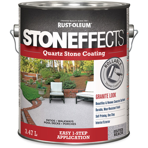 Rev&ecirc;tement &agrave; base de pierre de quartz Stoneffects, 3,78 L, &agrave; l'eau, Textur&eacute;, Gris Absolute Business Supply
