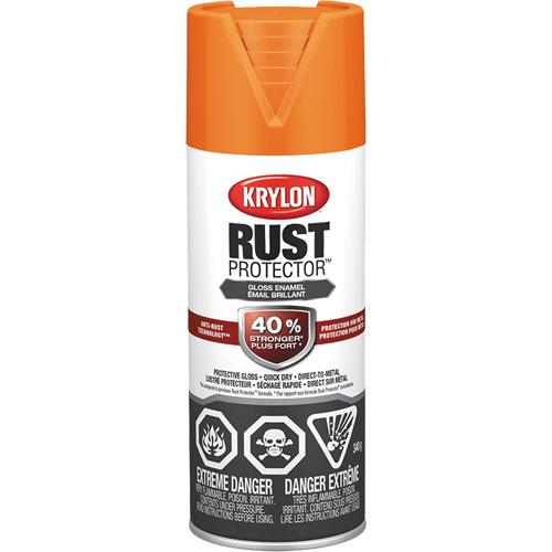 Rust Protector&reg; Enamel Paint, Orange, Gloss, 12 oz., Aerosol Can Absolute Business Supply