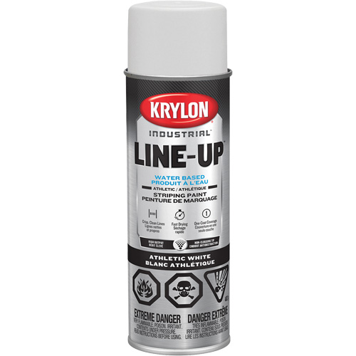 Peinture en a&eacute;rosol industrielle pour le marquage de terrain de gymnastique LINE-UP, Blanc, 18 oz, Canette a&eacute;rosol Absolute Business Supply