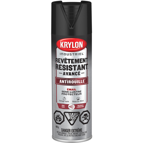 Peinture Tough Coat avec technologie Rust Barrier, Noir, Semi-brillant, 425 g, Canette a&eacute;rosol Absolute Business Supply