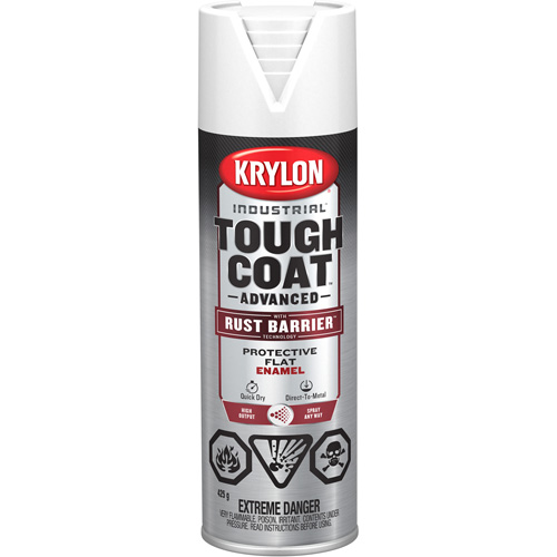 Peinture Tough Coat avec technologie Rust Barrier, Blanc, Plat, 425 g, Canette a&eacute;rosol Absolute Business Supply