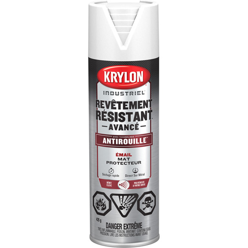 Peinture Tough Coat avec technologie Rust Barrier, Blanc, Plat, 425 g, Canette a&eacute;rosol Absolute Business Supply