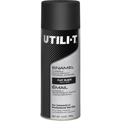 UTILI-T General Purpose Enamel Spray Paint, Black, Flat Finish, 10 oz./283 g, Aerosol Can Absolute Business Supply