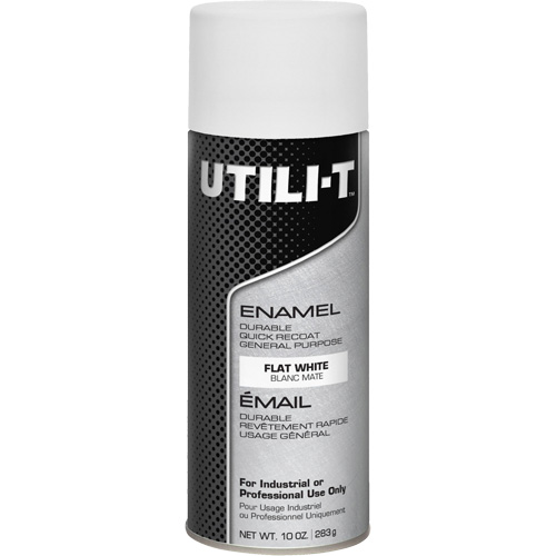 UTILI-T General Purpose Enamel Spray Paint, White, Flat Finish, 10 oz./283 g, Aerosol Can Absolute Business Supply