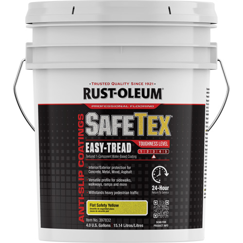 SafeTex&reg; Easy-Tread Acrylic Coating, 4 gal., Water-Based, Flat/Textured, Yellow Absolute Business Supply
