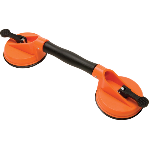 Manually Operated Hand Vacuum Cups - Double Handcup-Swivel, 50 lbs. Capacity, 4-5/8", Lever, 13" Handle Length Absolute Business Supply