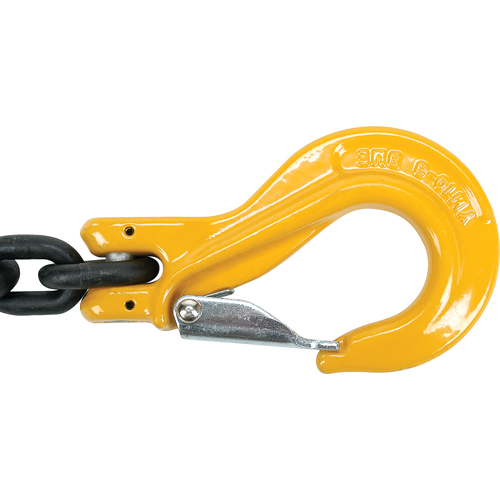 Chain Slings, 80 Chain, Double Legs, Oblong & Grab Hooks, 5/8" x 5' Absolute Business Supply