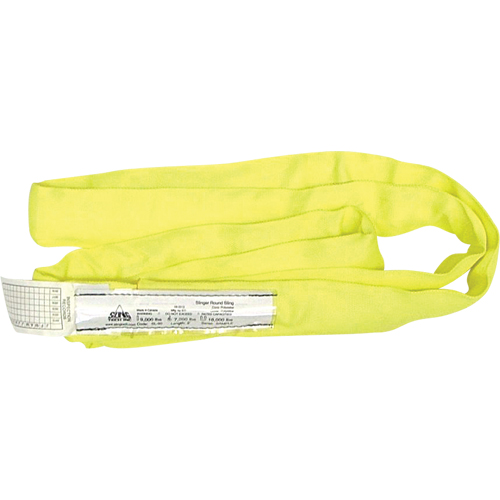 Slinger Polyester Round Sling, Yellow, 1" W x 12' L, 9000 lbs. Vertical Load Absolute Business Supply