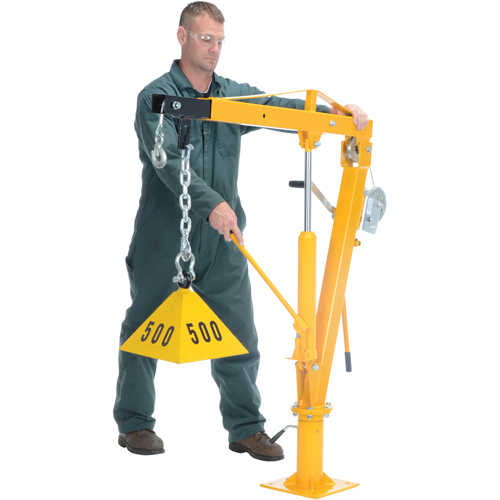 Winch Operated Truck Jib Crane, 1000 lbs. (0.5 tons) Capacity, 86-1/2" Max. Clearance Absolute Business Supply