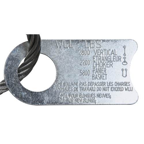 Wire Rope Lifting Sling - Eye & Eye Galvanized Absolute Business Supply