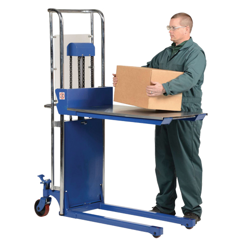 Hefti-Lift Load Stacker, Foot Pump Operated, 300 lbs. Capacity, 59" Max Lift Absolute Business Supply