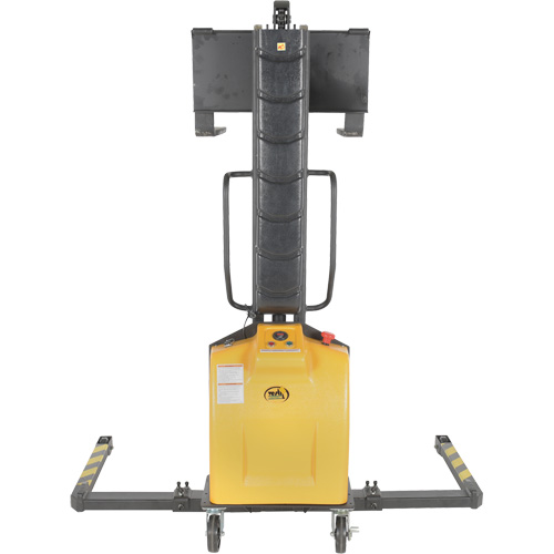 Narrow Mast Powered Lift Stacker, Electric Operated, 1000 lbs. Capacity, 63" Max Lift Absolute Business Supply