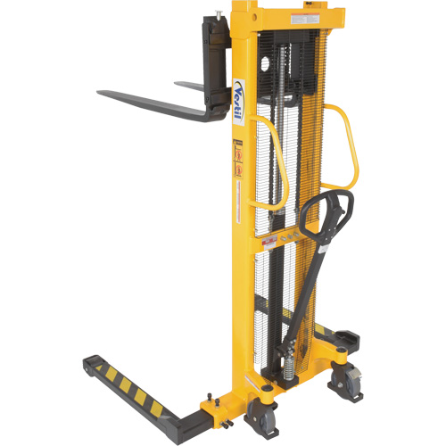 Manual Hydraulic Stacker, Hand Pump Operated, 2000 lbs. Capacity, 63" Max Lift Absolute Business Supply