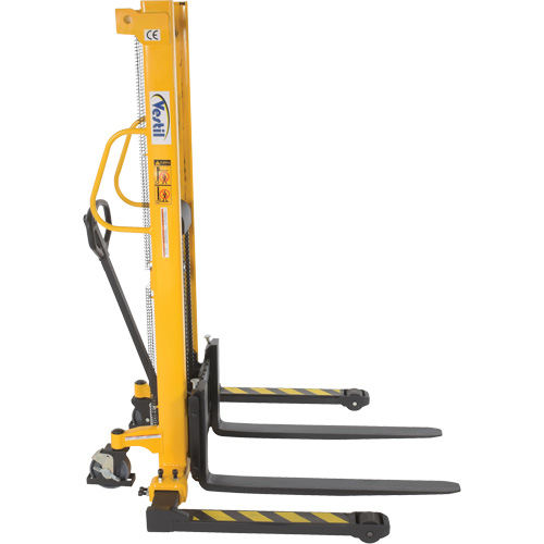 Manual Hydraulic Stacker, Hand Pump Operated, 2000 lbs. Capacity, 63" Max Lift Absolute Business Supply