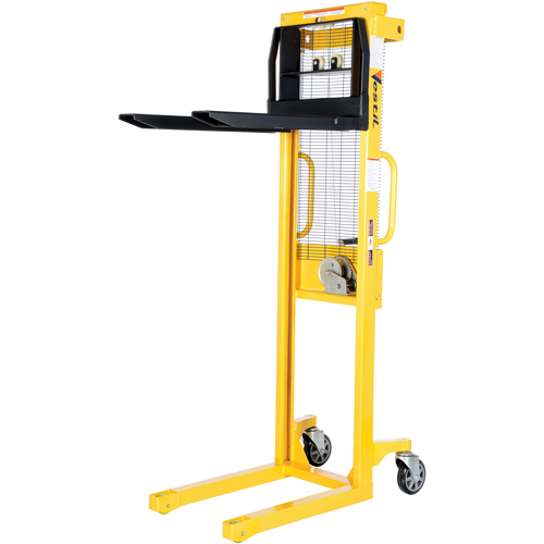 Manual Stacker, Hand Winch Operated, 770 lbs. Capacity, 60" Max Lift Absolute Business Supply