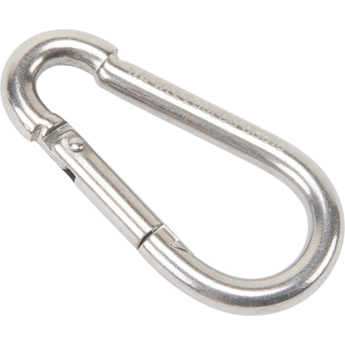 Mousqueton en acier inoxydable, 260 lb (0,13 tonne) Charge d'utilisation max., 1/4" Taille, 3/8" Oeil Absolute Business Supply