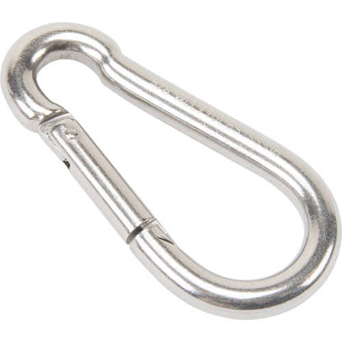 Mousqueton en acier inoxydable, 770 lb (0,385 tonne) Charge d'utilisation max., 3/8" Taille, 5/8" Oeil Absolute Business Supply