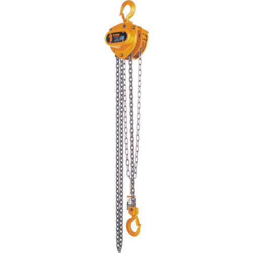 Kito Manual Chain Hoist, 15' Lift, 2000 lbs. (1 tons) Capacity, Steel Chain Absolute Business Supply