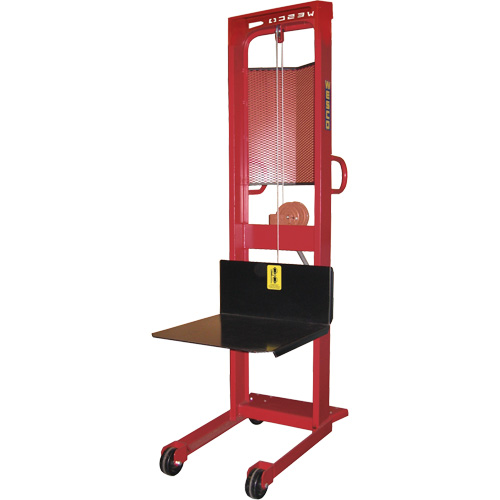 Winch Stacker, Hand Winch Operated, 1000 lbs. Capacity, 70" Max Lift Absolute Business Supply