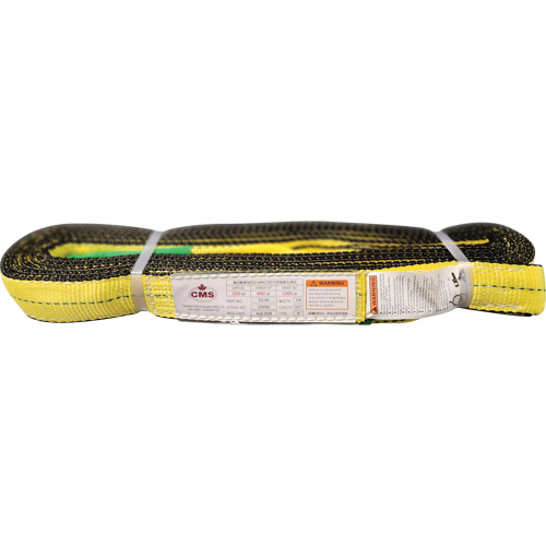Polyester Web Sling, Double Ply, Twisted Eye, Type 4, 2" W x 20' L, 6400 lbs. Vertical Cap. Absolute Business Supply