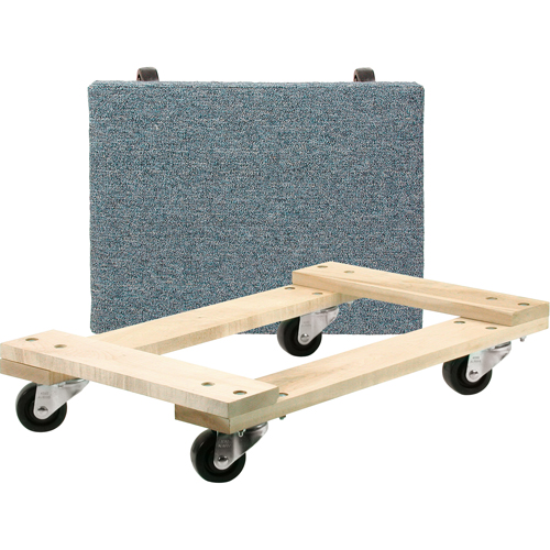 Chariots en bois franc - usage moyen, Roues en Polyol&eacute;fine, Capacit&eacute; de 900 lb, 18" la x 24" p x 7" h Absolute Business Supply