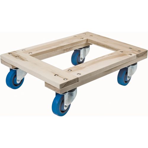 Chariots en bois franc - usage intensif, Roues en Caoutchouc, Capacit&eacute; de 1400 lb, 18" la x 24" p x 7" h Absolute Business Supply