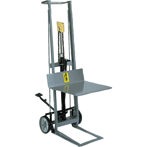 Hydraulic Platform Lift Stacker, Foot Pump Operated, 400 lbs. Capacity, 40" Max Lift Absolute Business Supply