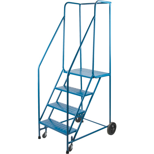CSA-Certified Rolling Step Ladder, 4 Steps, 22" Step Width, 37" Platform Height, Steel Absolute Business Supply