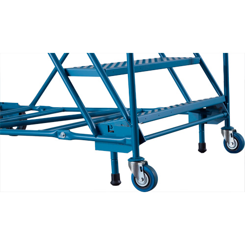 Escabeau roulant certifi&eacute; CSA avec marche verrouillable, 14 marches, Largeur de la marche 30", Hauteur de la plateforme 128", Acier Absolute Business Supply