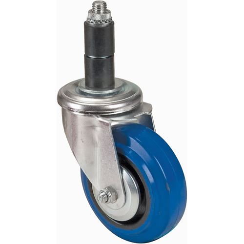 Roulette en caoutchouc &agrave; tige, Pivotant, Diam&egrave;tre 4" (101,6 mm) Absolute Business Supply