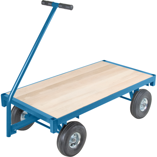 Ergonomic Platform Wagon Trucks, 36" W x 72" L, 45" Handle, 1000 lbs. Capacity, 10" Wheel Dia., Pneumatic Wheels Absolute Business Supply
