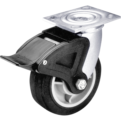 Roulette &agrave; freinage complet, Pivotant avec frein, 6" (152,4 mm), Acier, 900 lb (408 kg) Absolute Business Supply