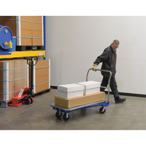 Platform Cart, 48" L x 24" W, 1500 lbs. Capacity, Mold-on Rubber Casters Absolute Business Supply