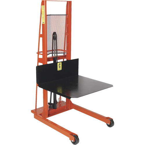 Hydraulic Platform Lift Stacker, Hand Winch Operated, 1000 lbs. Capacity, 68" Max Lift Absolute Business Supply