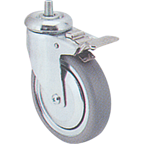 Roulette zingu&eacute;e, Pivotant avec frein, Diam&egrave;tre 4" (102 mm), Capacit&eacute; 200 lb (91 kg) Absolute Business Supply