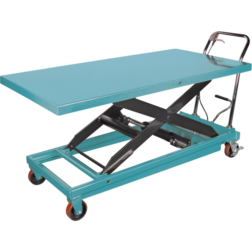 Heavy-Duty Hydraulic Scissor Lift Table, 63" L x 31-7/8" W, Steel, 1100 lbs. Capacity Absolute Business Supply