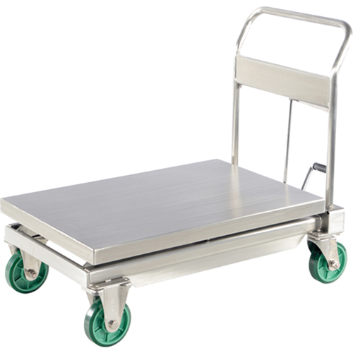 Table &eacute;l&eacute;vatrice hydraulique &agrave; ciseaux, 35-1/2" lo x 19-3/4" la, Acier inoxydable, Capacit&eacute; 1100 lb Absolute Business Supply