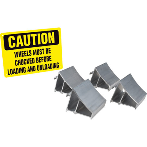 Aluminum Wheel Chock Kit, 7" W x 6" D x 6" H Absolute Business Supply