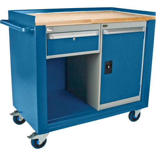 Industrial Duty Mobile Service Workbenches, Wood Surface Absolute Business Supply