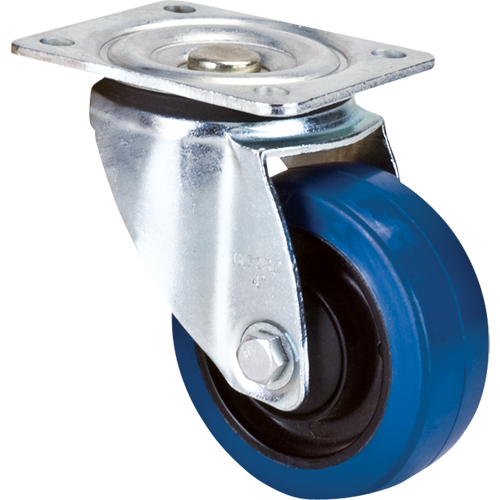 Roulette bleue, Pivotant, 4" (101,6 mm), Caoutchouc, 350 lb (158,8 kg) Absolute Business Supply