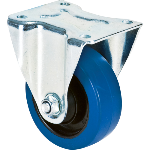 Roulette bleue, Fixe, 4" (101,6 mm), Caoutchouc, 350 lb (158,8 kg) Absolute Business Supply
